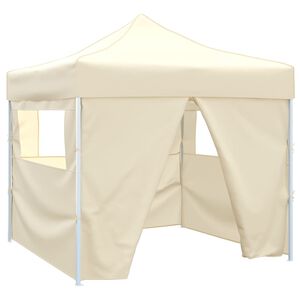 vidaXL Cream Foldable Tent 3 x 3 m with 4 Walls