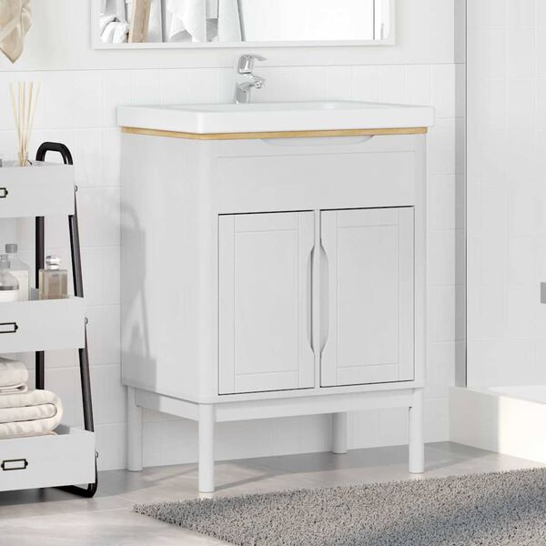 vidaXL Bathroom Sink Cabinet with Shelf FLORO White 60 x 40 x 80 cm