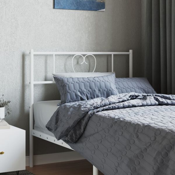 vidaXL Metal Headboard White 75 cm