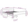 vidaXL Bed Frame without Mattress with 2 Drawers Solid Wood 200x200 cm