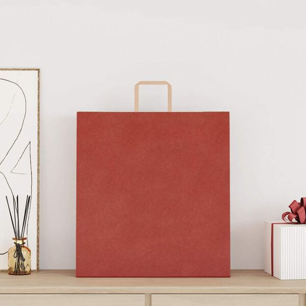 vidaXL Paper Bags 50 pcs with Handles Red 45x17x48 cm