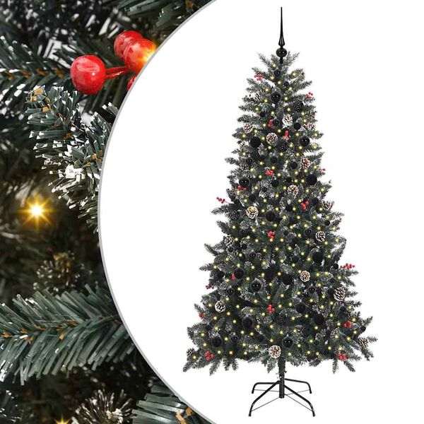 vidaXL Artificial Christmas Tree with 300 LEDs with Stand Green 210 cm