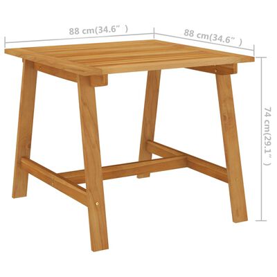 vidaXL Garden Dining Table 88x88x74 cm Solid Acacia Wood