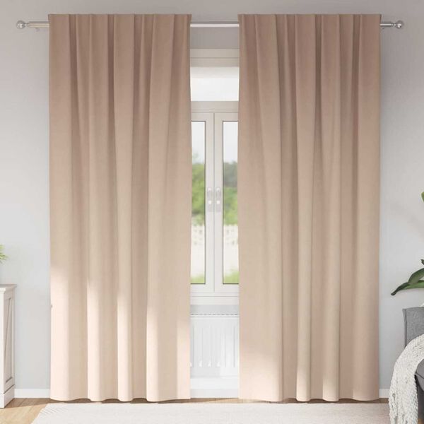 vidaXL Blackout Curtains with Rings 2 pcs Taupe 225 x 140 cm Polyester
