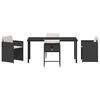vidaXL Garden Dining Set 5 pcs Black Poly Rattan