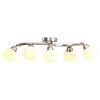 vidaXL Ceiling Lamp with Ceramic Shades for 5 E14 Bulbs White Bowl