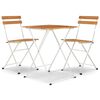 vidaXL 3 Piece Folding Bistro Set Solid Wood Acacia and Steel