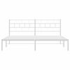 vidaXL Metal Bed Frame without Mattress with Headboard White 180x200cm
