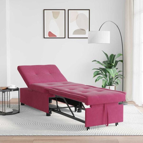 vidaXL Sofa Bed Wine Red 194 x 67 x 82 cm Velvet