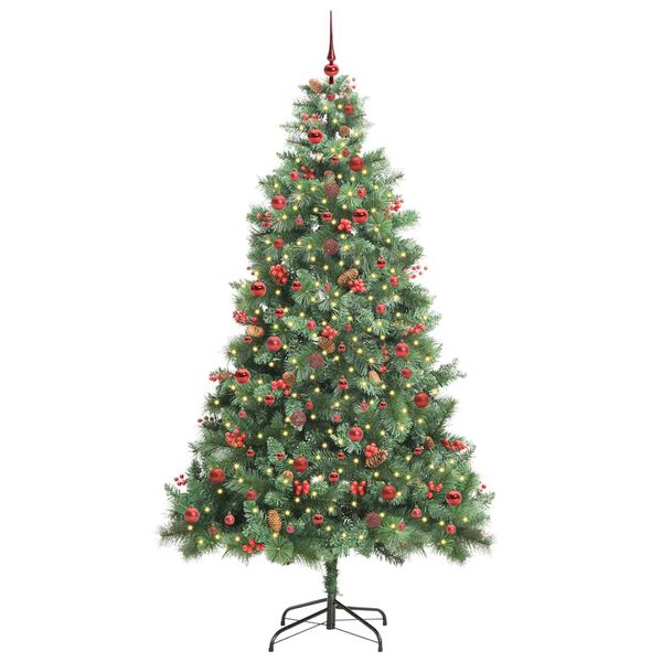 vidaXL Artificial Christmas Tree Green 240 cm PVC and Metal