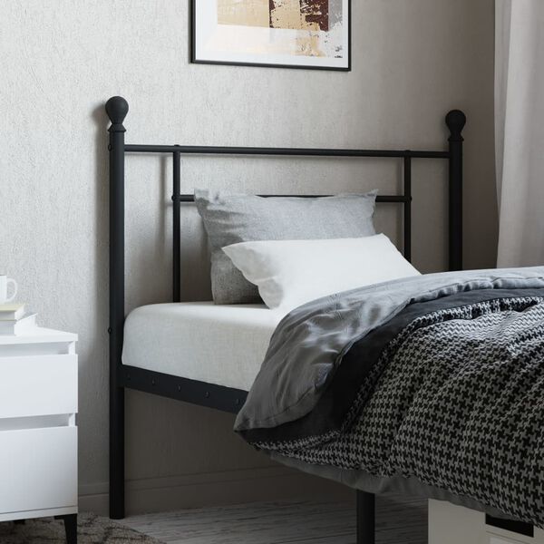 vidaXL Metal Replace Headboard Black 90 cm