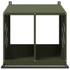 vidaXL Chicken Nesting Box with 2 Compartments Olive Green Metal