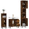 vidaXL 3 Piece Bathroom Furniture Set Smoked Oak Engineered Wood