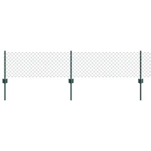 vidaXL Chainlink Fence with Post 10 x 0.4 m PVC-Coated Steel Green