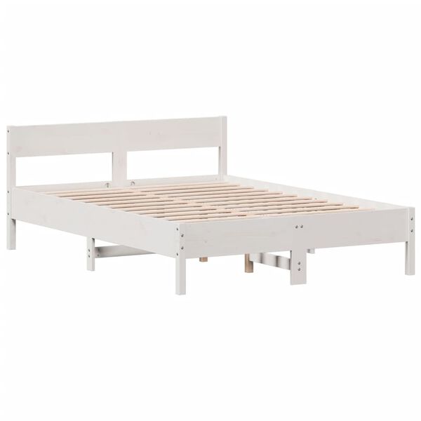 vidaXL Bed Frame without Mattress White 140x190 cm Solid Wood Pine