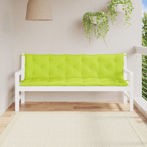 vidaXL Garden Bench Cushions 2pcs Bright Green 180x50x7cm Oxford Fabric