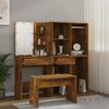 vidaXL Dressing Table Set with LED Smoked Oak Engineered Wood