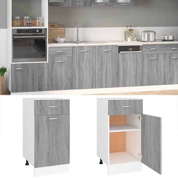 vidaXL Drawer Bottom Cabinet Lyon Grey Sonoma 40x46x81.5 cm Engineered Wood