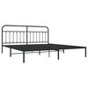 vidaXL Metal Bed Frame without Mattress with Headboard Black 200x200cm