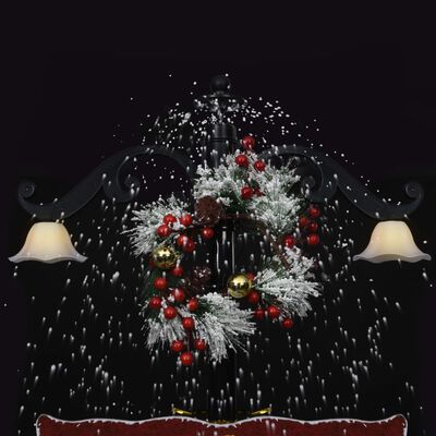 vidaXL Snowing Christmas Tree with Umbrella Base Blue 170 cm PVC
