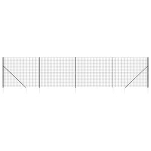 vidaXL Wire Mesh Fence with Spike Anchors Anthracite 1.4x10 m