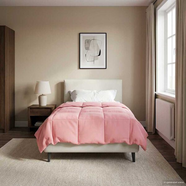 vidaXL Winter Duvet Quilted Pink 135 x 200 cm Microfiber