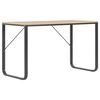 vidaXL Computer Desk | Black and Oak | Engineered wood and powder-coated metal
