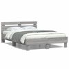 vidaXL Bed Frame with LED without Mattress Grey Sonoma 120x190 cm Small Double