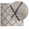 vidaXL Shaggy Rug PAMPLONA High Pile Modern Beige and Anthracite 200x200 cm