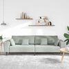 vidaXL Velvet Sofa with Cushion Light Grey 208 cm Velvet