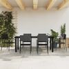 vidaXL 7 Piece Garden Dining Set Black Poly Rattan and Steel