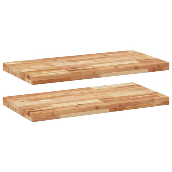 vidaXL Floating Shelves 2 pcs 60x40x4 cm Oil Finished Solid Wood Acacia