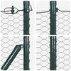 vidaXL Fence Post Grey 100 x 0.4 m (25 mm mesh) Steel and PVC