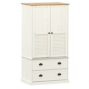vidaXL Wardrobe VIGO White 90x55x170 cm Solid Wood Pine