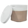 vidaXL Storage Basket with Lid Brown and White &Oslash;40x35 cm Cotton
