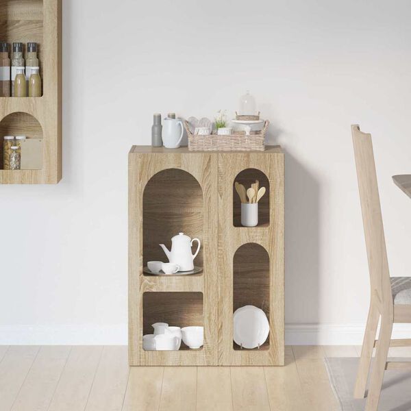 vidaXL Sideboard Sonoma Oak 59 x 35 x 80.5 cm Engineered Wood