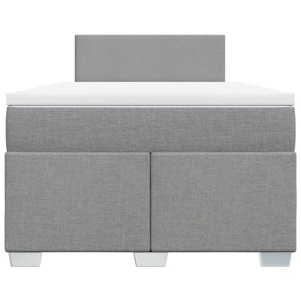 vidaXL Box Spring Bed with Mattress Light Grey 120x200 cm Fabric