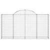 vidaXL Arched Gabion Basket 200x30x100/120 cm Galvanised Iron