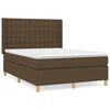 vidaXL Box Spring Bed with Mattress Dark Brown 140x190 cm Fabric