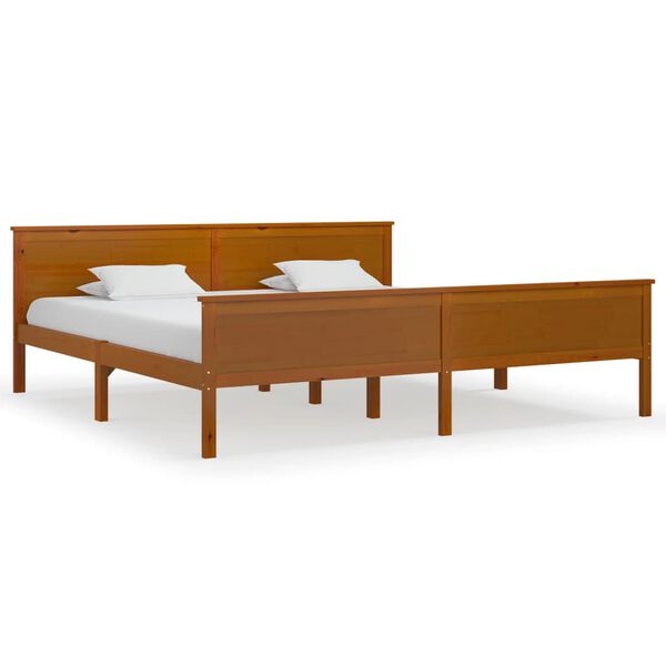 vidaXL Bed Frame without Mattress Honey Brown Solid Wood Pine 200x200cm