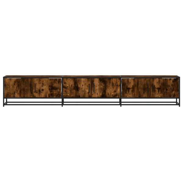 vidaXL TV Cabinet Smoked Oak 240x35x41 cm Engineered Wood