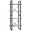 vidaXL 4-Tier Book Cabinet Grey Sonoma 60x30x140 cm Engineered Wood