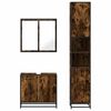 vidaXL 3 Piece Bathroom Furniture Set Smoked Oak Engineered Wood
