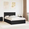 vidaXL Bed Frame with Drawer Black 140 x 200 cm Engineer Wood