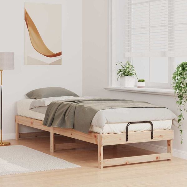 vidaXL Bed Frame Brown 90 x 210 cm Solid Pine Wood
