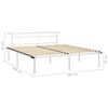 vidaXL Bed Frame without Mattress White Metal 200x200cm