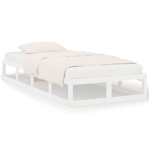 vidaXL Bed Frame without Mattress White 75x190 cm Small Single Solid Wood