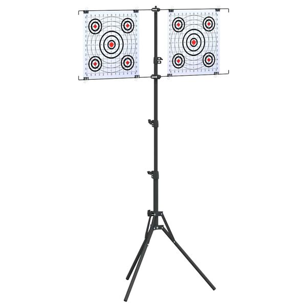 vidaXL Target Stand Folding Black and White 82.5 x 51 x 150 cm Metal