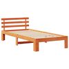 vidaXL Bed Frame with Headboard Wax Brown 75 x 190 cm Solid Pine Wood