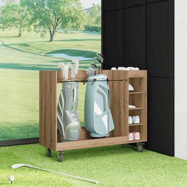 vidaXL Golf Cabinet with Wheel Plain Artisan Oak 120 x 45 x 98 cm